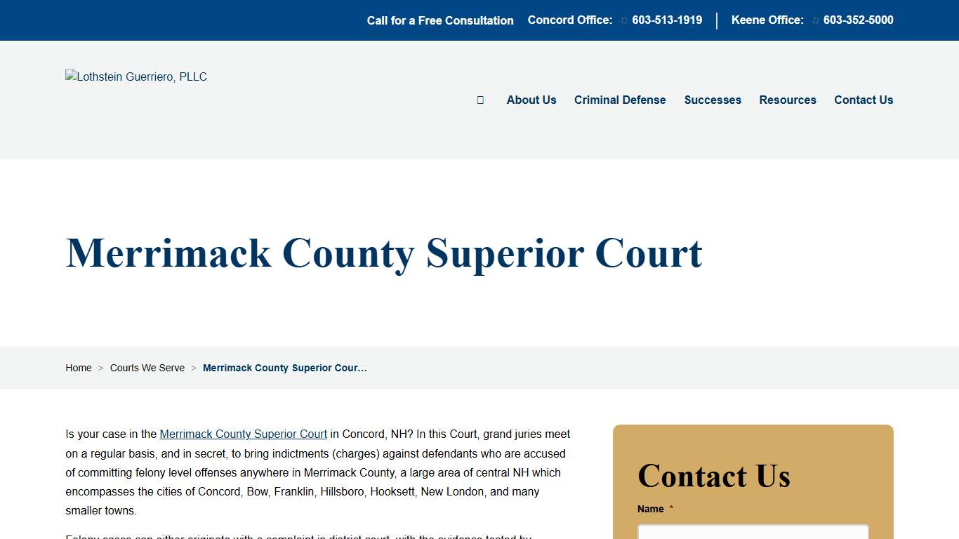 Merrimack County Superior Court – Lothstein Guerriero, PLLC
